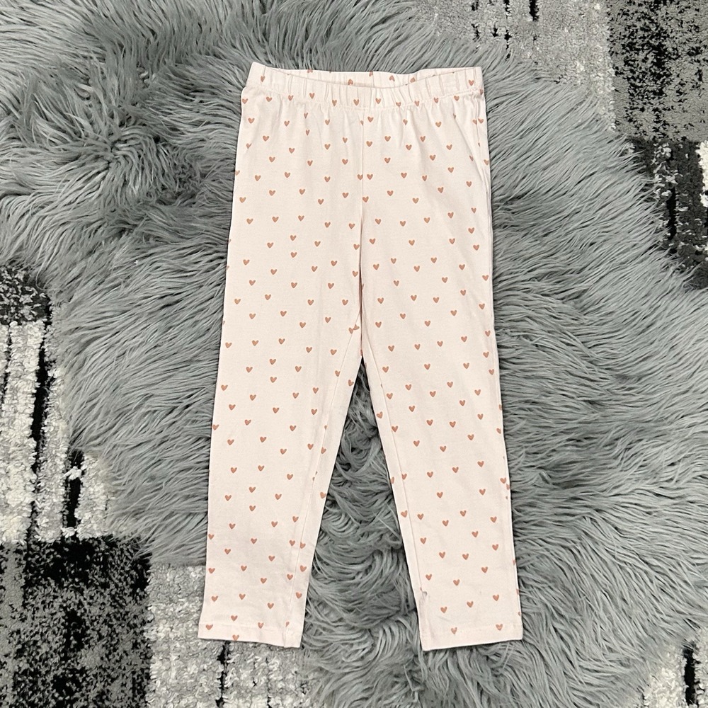 Lucky Jade Girls Pink Leggings With Hearts Design Size 2/3T NEW